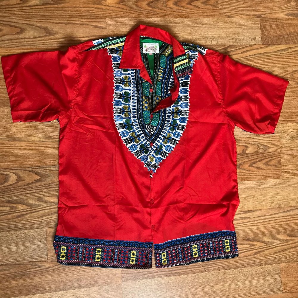 Vintage Red Patterned Hawaiian Shirt